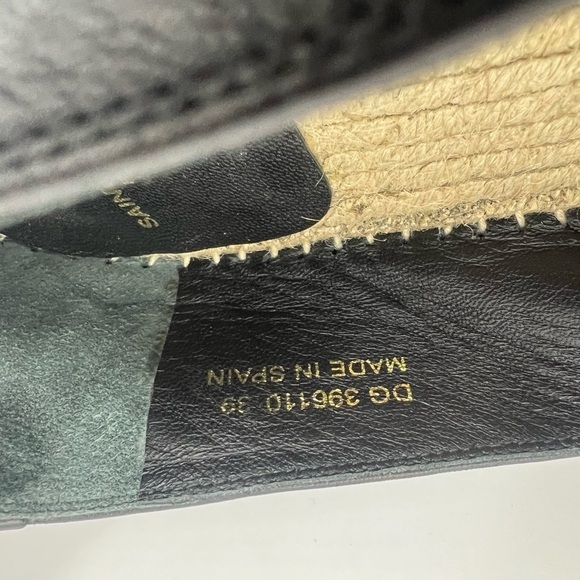 Saint Laurent Black Leather Star Espadrilles Size 39 - Picture 9 of 9